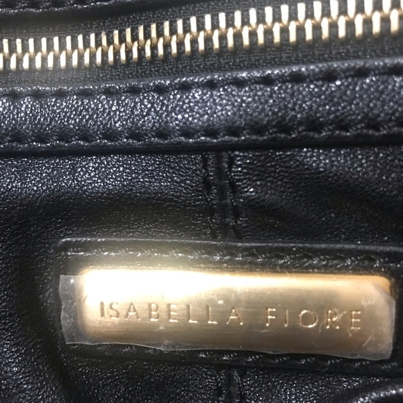 Isabella Fiore Angie Gold Studded Handbag. Black lambskin leather. NWT - Picture 4 of 6